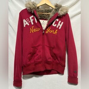 FUR LINED ABERCROMBIE & FITCH ZIP-UP HOODIE
